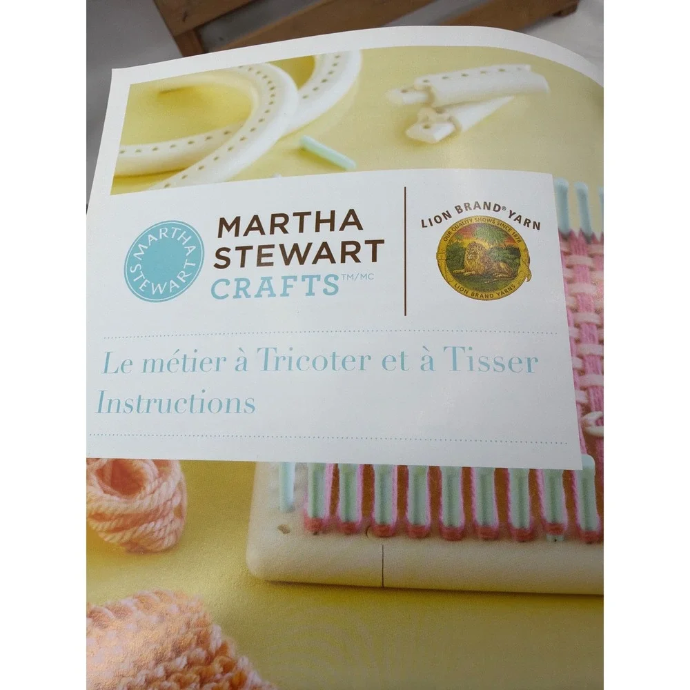 Martha Stewart Crafts Lion Brand Yarn Knit & Weave Loom Kit Instructions Booklet